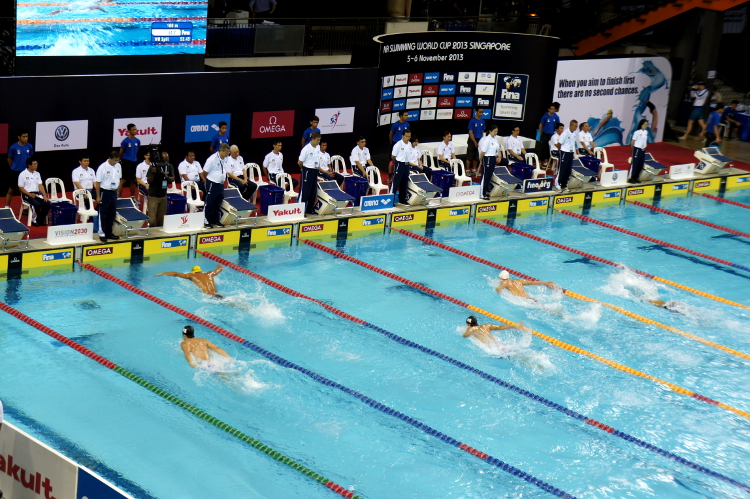 Chad le Clos leading the Men's 200m Butterfly event