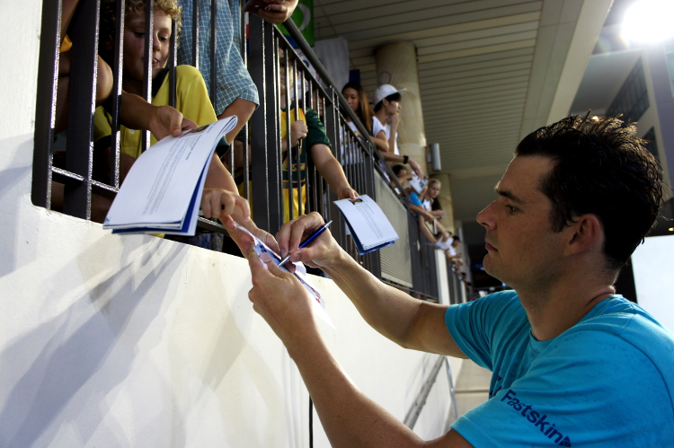 Olympic Silver Medalist Christian Sprenger autographing session with the fans