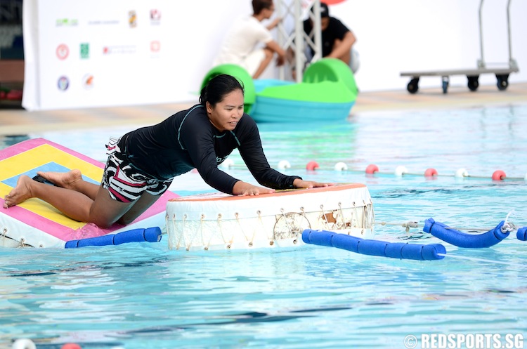 The aqua obstacle course is one of the different activities that one can take part in at the various ActiveSG Sports Centres. (Photo 1 © Matthew Lau/Red Sports)