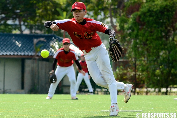 Quek Yue Heng (HCI #51) pitches. (Photo 13 © Matthew Lau/Red Sports)