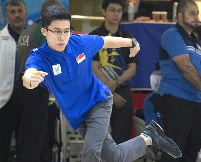 Joel Tan (pictured) teamed up with Justin Lim to finish eighth — Singapore's top pair — in a field of 52 teams in the men's doubles competition. (Photo 5 courtesy of Vivek Prakash/Sport Singapore via Action Images Livepic)