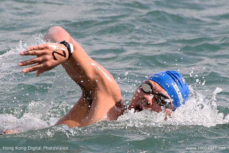 Brandon Boon in action during the 5th Asian Open Water Swimming Championships, which was held in Hong Kong in 2012. (Photo 2 courtesy of Brandon Boon)