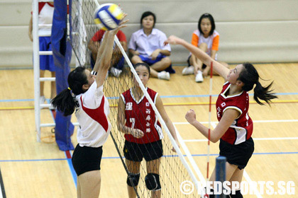 b division girls west zone jurong sec vs nanyang girls high volleyball