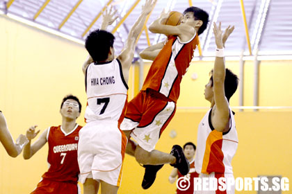 Queensway Secondary vs Hwa Chong Institution National B Division boys' Basketball Championship first round