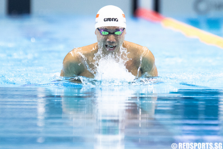 Lionel Khoo in action during the 200m breaststroke final. He set a new PB of 2:17.30.