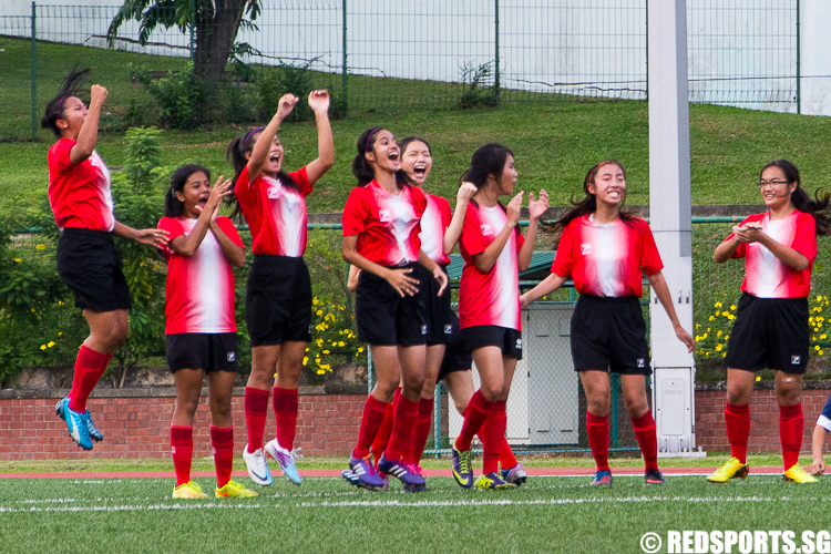 Queensway react to the final penalty kick that sealed their title. (Photo 7 © Zachary Foo/Red Sports)