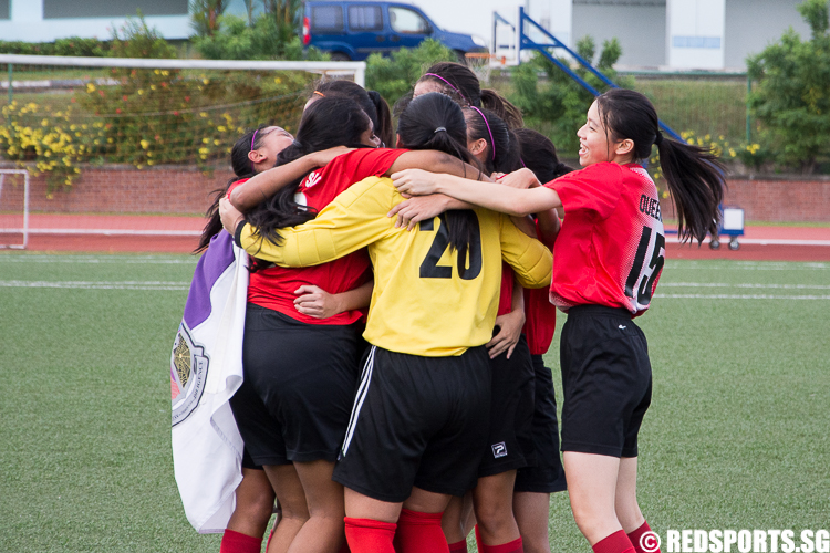Jubilant Queensway players celebrating their win. (Photo 9 © Zachary Foo/Red Sports)