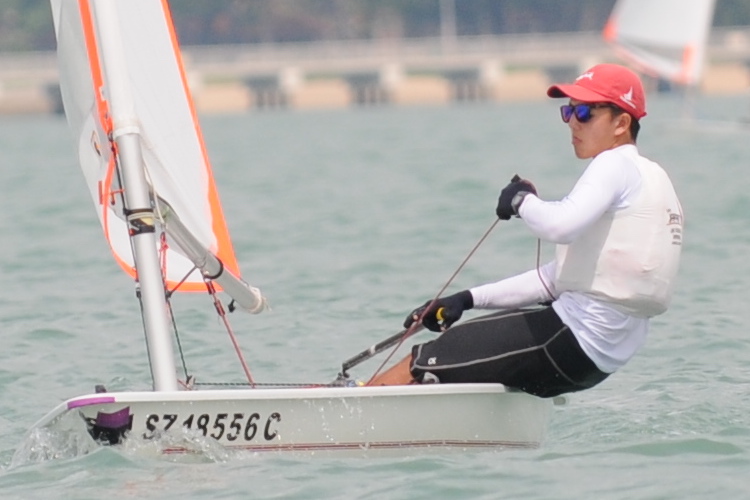 ACS(I)'s Matthew Lau finished second in the  Byte fleet with 13 points, and racked up enough team points for ACS(I) to qualify for the silver medal. (Photo © Benedict Teo/Red Sports)