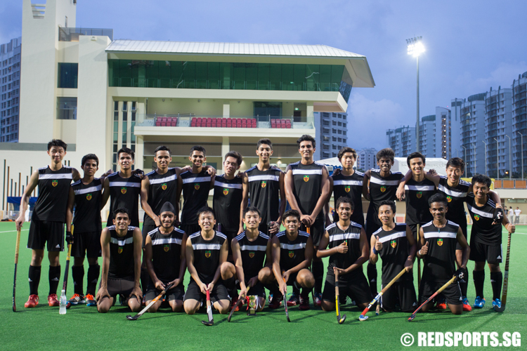 Team photo of Raffles Institution A Division Men's Hockey Team. (Photo © Lee Jian Wei/Red Sports)