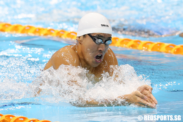 Quah Zheng Wen of Singapore in action during the breaststroke leg of the Men's 400m Individual Medley. (Photo © Lee Jian Wei/Red Sports)