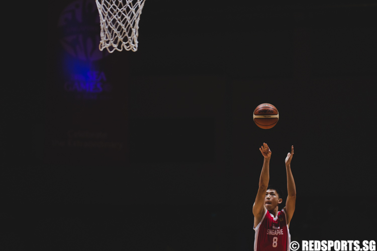 Toh Qing Huang (SIN #8) attempting a free throw. (Photo 6 © Soh Jun Wei/Red Sports)