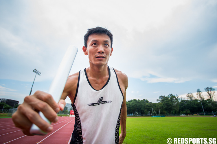 Singapore athlete and Southeast Asian Games hopeful Kenneth Khoo pose for a portrait at the Kallang Practice Track at the Singapore Sports Hub on May 2, 2015.
