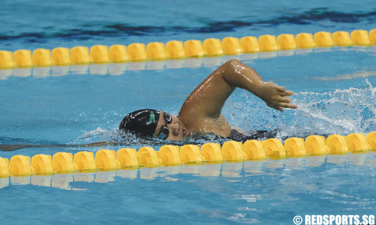 Theresa Goh (SIN) in action during the Women's 200m Freestyle timed final. She won her 5th gold medal in this event. (Photo 3 © Soh Jun Wei/Red Sports)