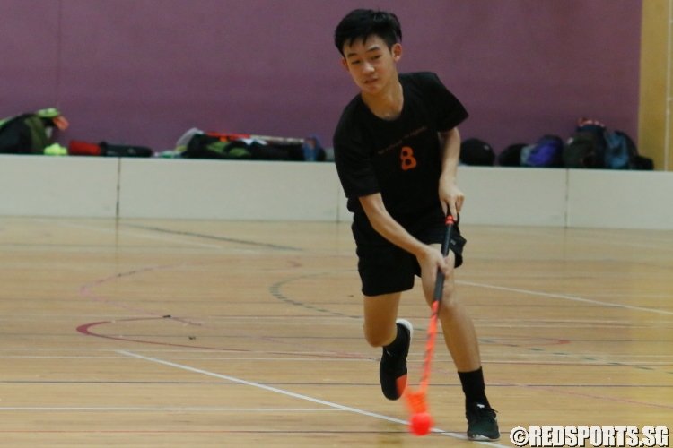 Terence Lai Yixuan (SCS #8) firing a shot at goal. (Photo  © REDintern Chan Hua Zheng) 