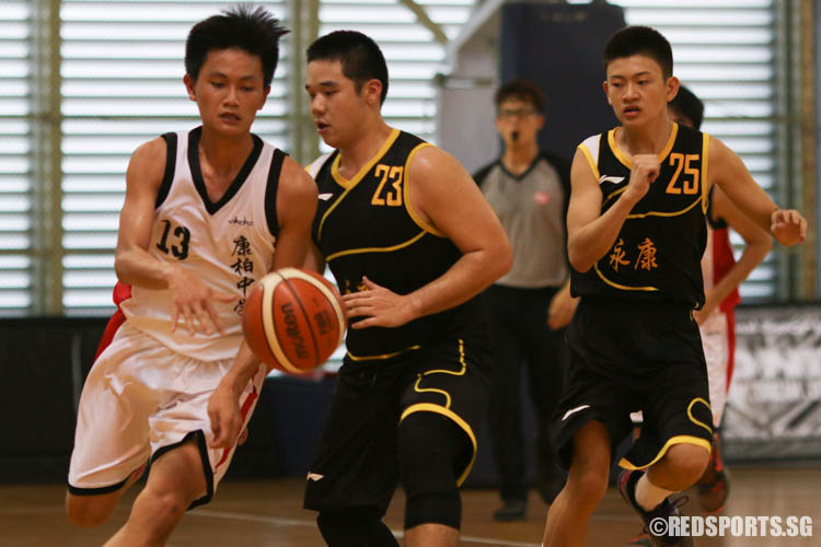 Vandy (CVS #13) drives the ball across the court on a fast break. (Photo 3 © REDintern Chua Kai Yun)