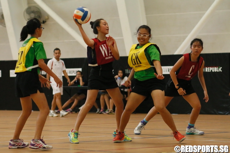 Joelyn (SJC WA) passing the ball. (Photo 10 © Dylan Chua/Red Sports)
