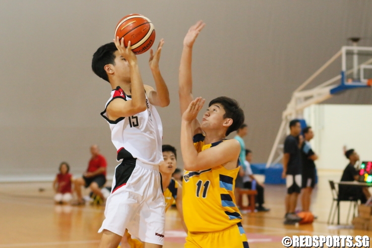 Wang Chien Chih (Peicai #15) attempts a shot. (Photo  © Dylan Chua/Red Sports)