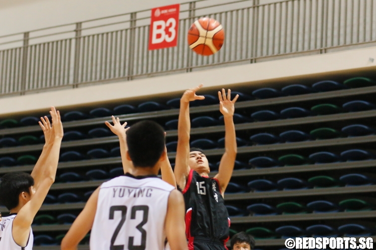 Wang Chien Chih (PCS #15) shooting over the defense. (Photo  © Chan Hua Zheng/Red Sports)