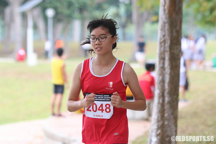 Valencia Awe (#2048) of NJC came in eighth with a timing of 15:48.28. (Photo © Chua Kai Yun/Red Sports)