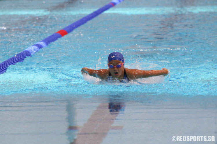 Naomi Ong in action during the girls' 200 IM at the 47th Singapore National Age Group Swimming Championships. She finished second among the 10 year olds with a timing of 2:52.92. (Photo 18 © Chua Kai Yun/Red Sports)