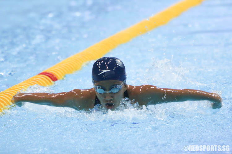 Rae Low in action during the girls 400m IM at the 47th Singapore National Age Group Swimming Championships. She finished second in the 12 Year Old 400m IM with a timing 5:44.13. (Photo 2 © Chua Kai Yun/Red Sports)