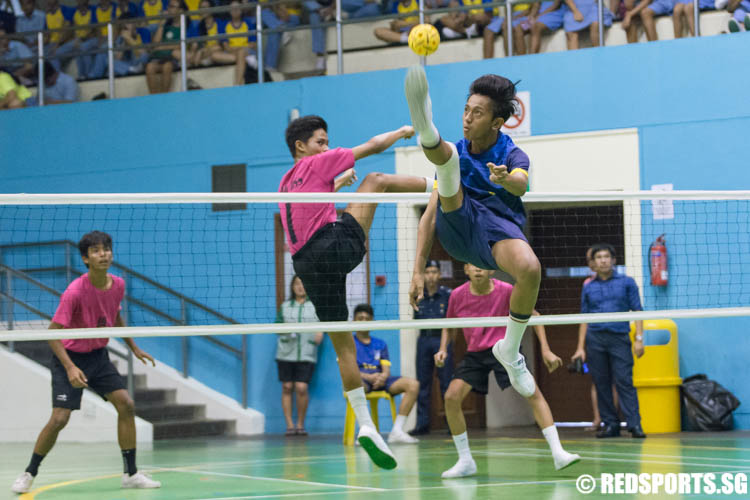 Mohamad Shafique B Ramlee (#6) of Woodlands in action doing a spike. (Photo 2 © Jerald Ang/Red Sports)