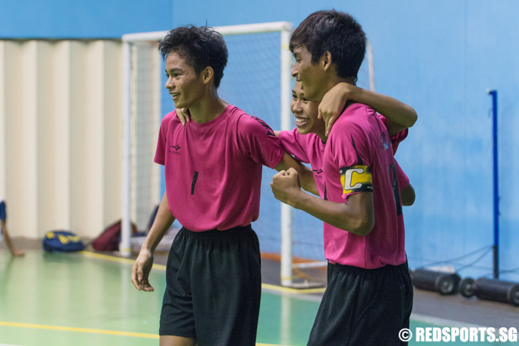 Players of Queensway celebrate after their win against Woodlands. (Photo 6 © Jerald Ang/Red Sports)