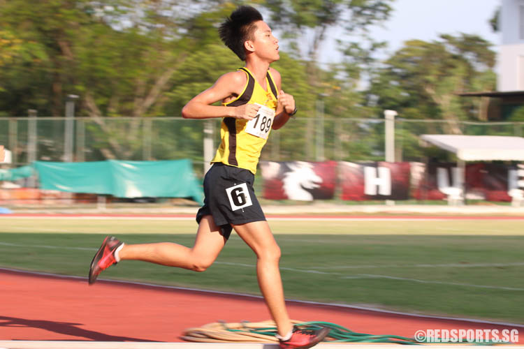Brandon Quek (#189, VJC) came in sixth with a timing of 17:57.30. (Photo © Chua Kai Yun/Red Sports)