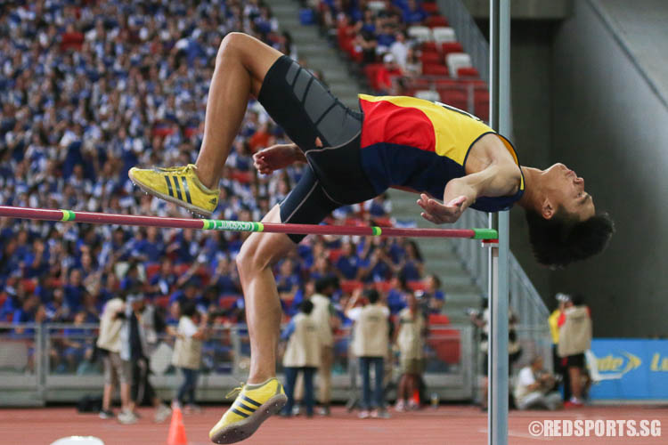 Wong Kar Fai (ACJC, #237) cleared 1.87m to finish fifth. (Photo © Chua Kai Yun/Red Sports)