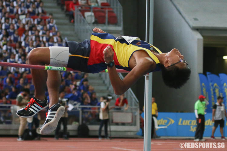 Eugene Tan (ACS(I), #52) jumped 1.70m. (Photo © Chua Kai Yun/Red Sports)