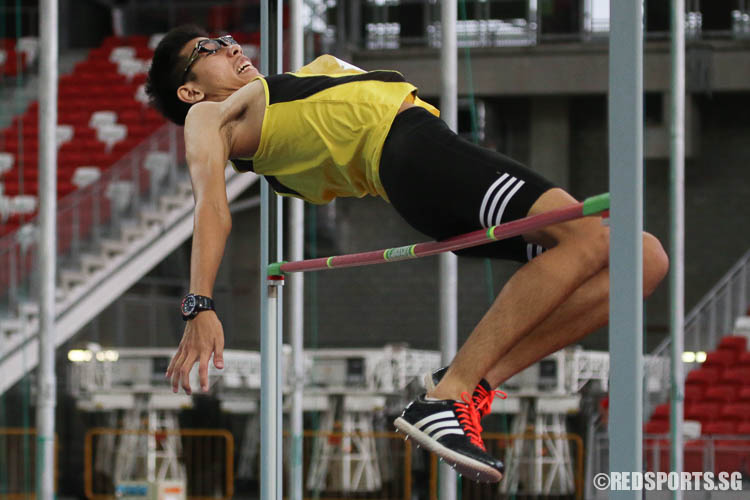 Jude Tan (VJC, #199) cleared 1.84m to finish sixth. (Photo © Chua Kai Yun/Red Sports)