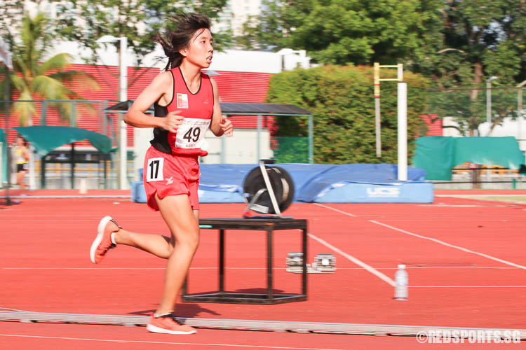 Valencia Awe (#49, NJC) finished fifth with a timing of 12:39.56. (Photo © Chua Kai Yun/Red Sports)