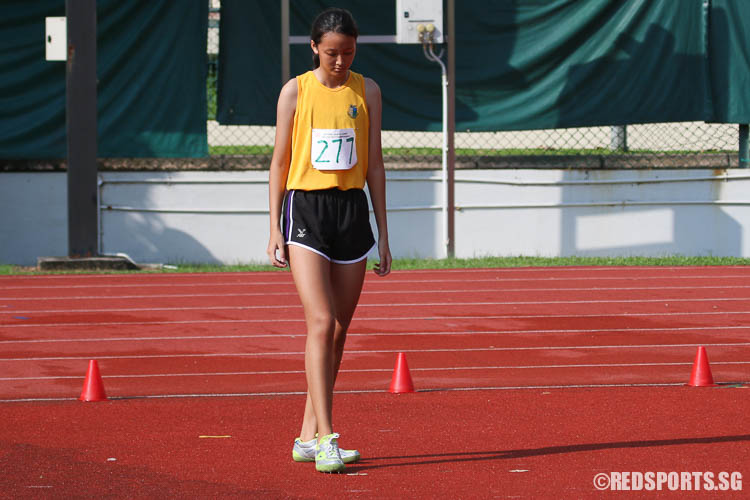 Yin Yichen (#277) of Nanyang Girls' on her way to finishing second. (Photo © Chua Kai Yun/Red Sports)