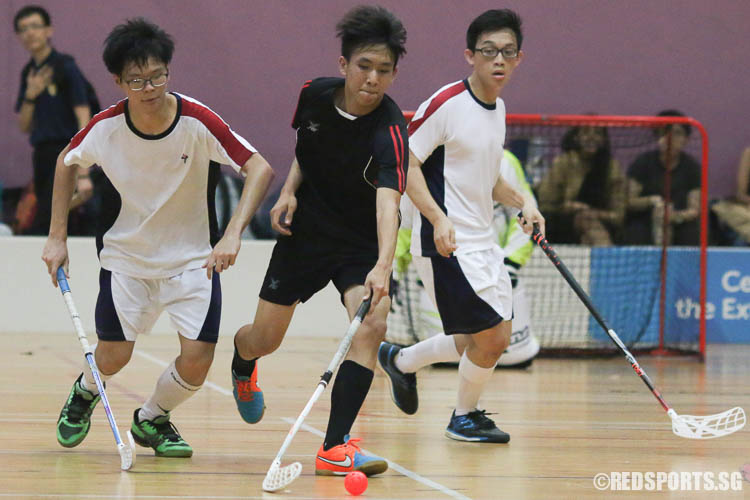 Ruel Tan (TPJC #22) about to swing the ball towards goal. The TPJC captain bagged 3 goals in this game. (Photo © Chua Kai Yun/Red Sports)