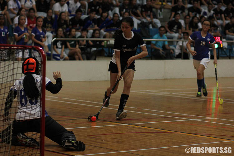Clara Mui (CJC #9) scores a goal for her team. (Photo 9 © Ryan Lim/Red Sports)