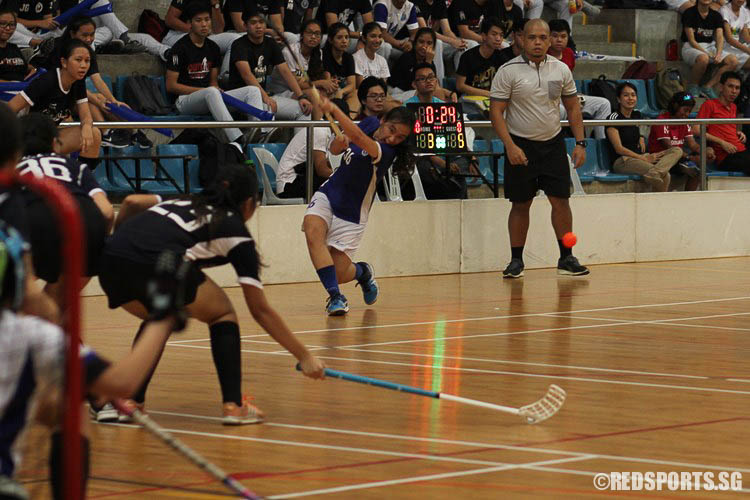 Alfie Kwa (MJC #36) delivers a powerful shot. (Photo 12 © Ryan Lim/Red Sports)