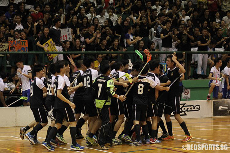 RI celebrate after taking the lead. (Photo © Ryan Lim/Red Sports)