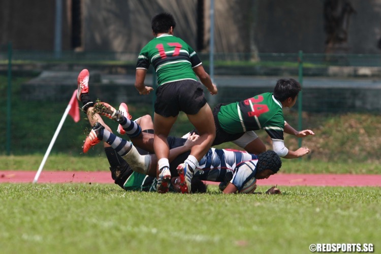 SYOF Rugby: St Andrew's beat RI 5-0 to win the U-16 final. (Photo © Les Tan/Red Sports)
