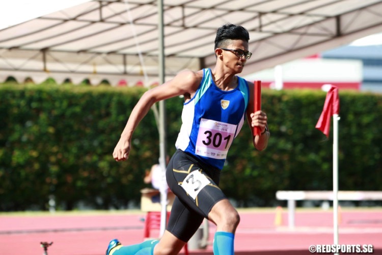  Singapore Sports School  'A' won the U-19 4x200m relay in 1:31.12. SSP  'B' were second in 1:31.91 while Catholic Junior College  'A' were third in 1:36.31. (Photo © Les Tan/Red Sports) 