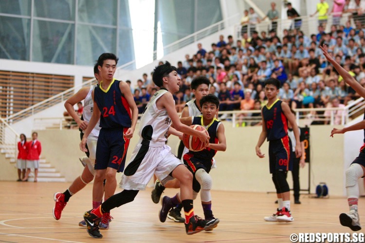 Presbyterian High (white) defeated ACS (Barker) 78-43 to win the National C Division Basketball Championship. (Photo © Les Tan/Red Sports)