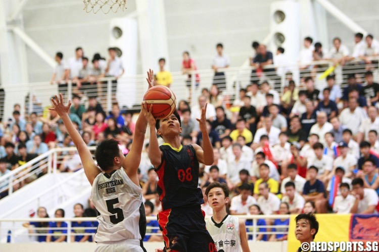 Presbyterian High (white) defeated ACS (Barker) 78-43 to win the National C Division Basketball Championship. (Photo © Les Tan/Red Sports)