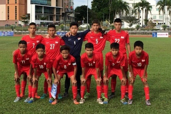 The Singapore U-14 football team in Brunei for the AFC U-14 Festival of Football. (Photo: FAS Facebook)