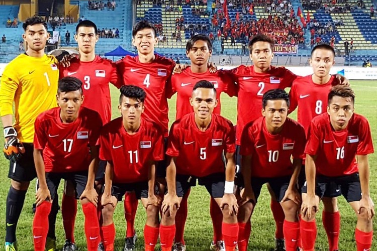 The Singapore U-19 lineup against Vietnam. (Photo: FAS Facebook)