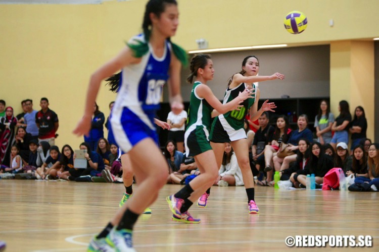 NP (blue) defeated RP 46-33 to remain undefeated in the POL-ITE Netball Championship. (Photo © Les Tan/Red Sports)