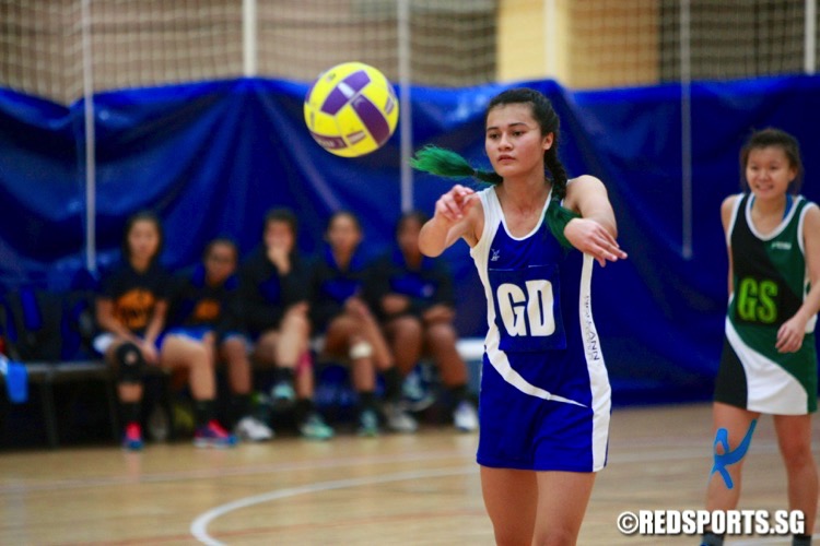 NP (blue) defeated RP 46-33 to remain undefeated in the POL-ITE Netball Championship. (Photo © Les Tan/Red Sports)