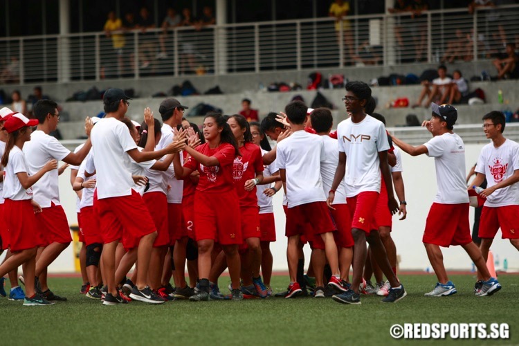 NYP (red) defeated RP 9-3 in this game. NYP finished as champions with a 5-0 win-loss record while RP amassed a 3-2 record. RP qualified for IVP by finishing third. (Photo © Les Tan/Red Sports)