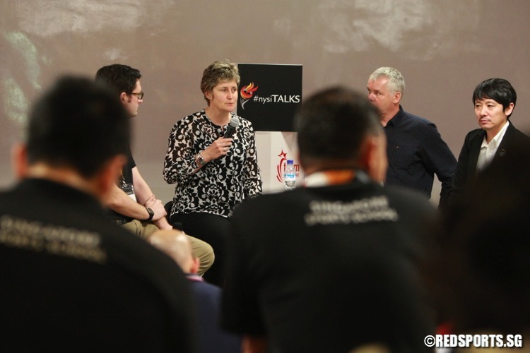 Dr. Juanita Weissensteiner speaking at the breakout session. (Photo © Les Tan/Red Sports)