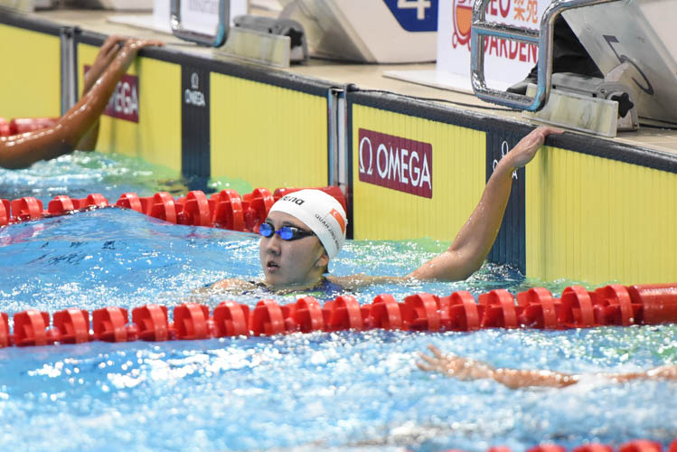 Quah Jing Wen finished second in the women's 200m freestyle with a time of 2:03.10 on the first day of the 13th Singapore National Swimming Championship. (Photo © Stefanus Ian/Red Sports)