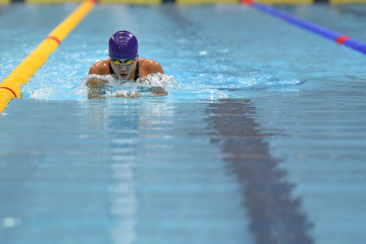 Charity Lien finished fourth in the women's 200m breaststroke final with a time of 2:38.62 on the first day of the 13th Singapore National Swimming Championship. (Photo © Stefanus Ian/Red Sports)