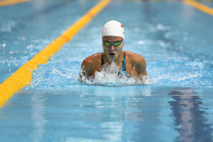 Vanessa Evato of Indonesia finished first in the women's 200m breaststroke final with a time of 2:33.62 on the first day of the 13th Singapore National Swimming Championship. (Photo © Stefanus Ian/Red Sports)